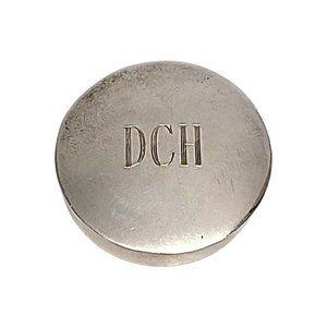 Black Starr Gorham Sterling Silver Tape Measure Holder with Monogram #11486